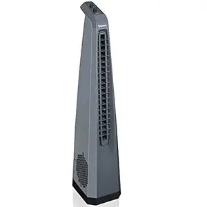 Symphony Surround High Speed Bladeless Technology Tower Fan for Home With Swivel Action, Dust Filter, and Low Power Consumption (Grey)