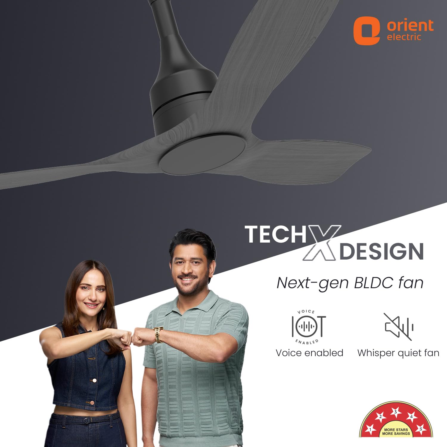 Aerosense BLDC Ceiling Fan  1200mm with Remote (Ash Wood)