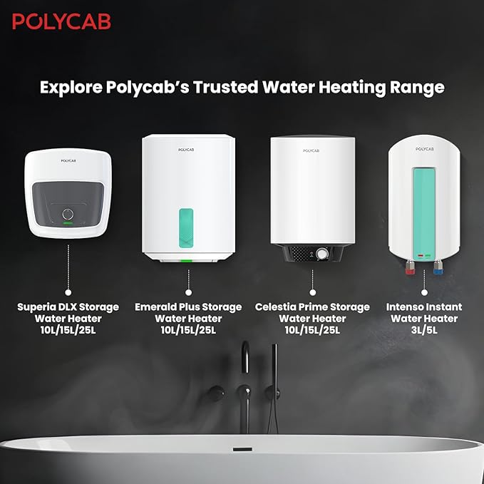 POLYCAB Superia DLX 5-Star 25 Litre Water Heater (Geyser) | Free Connecting Pipe