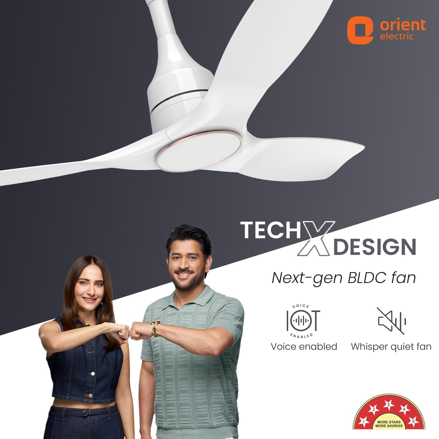 Aerosense BLDC Ceiling Fan  1200mm with Remote (Whit)