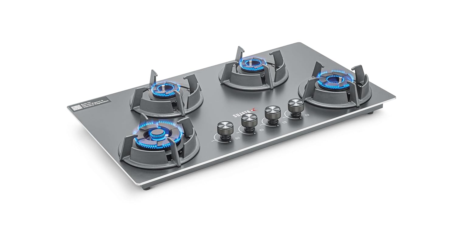 Sujata Osmium Auto Ignition 4 Burners | 5 Years Warranty