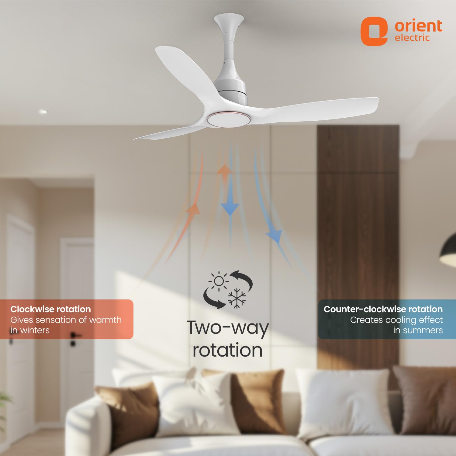 Aerosense BLDC Ceiling Fan  1200mm with Remote (Whit)