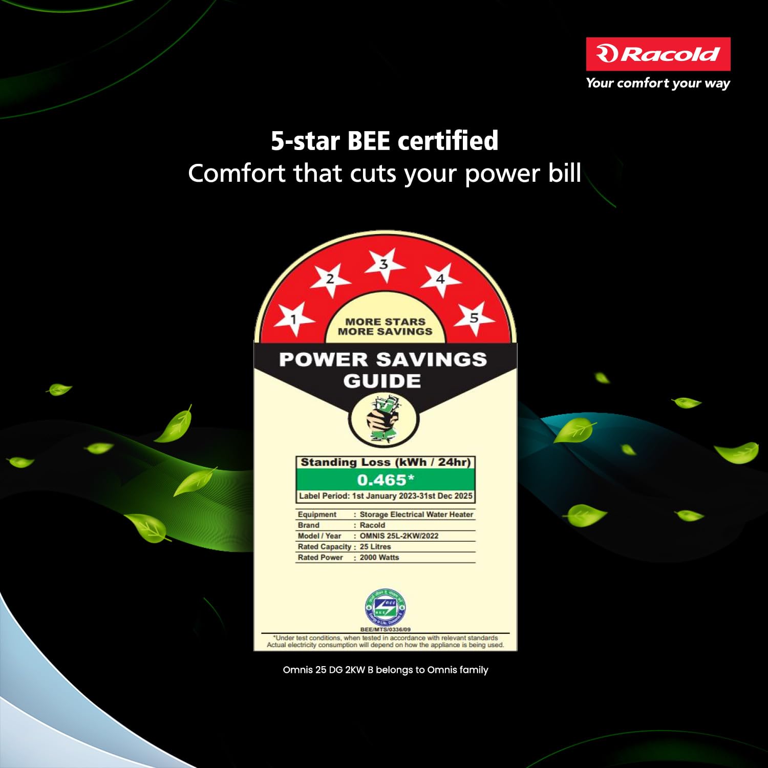 Racold Omnis DG 15L Vertical 5 Star Storage Water Heater