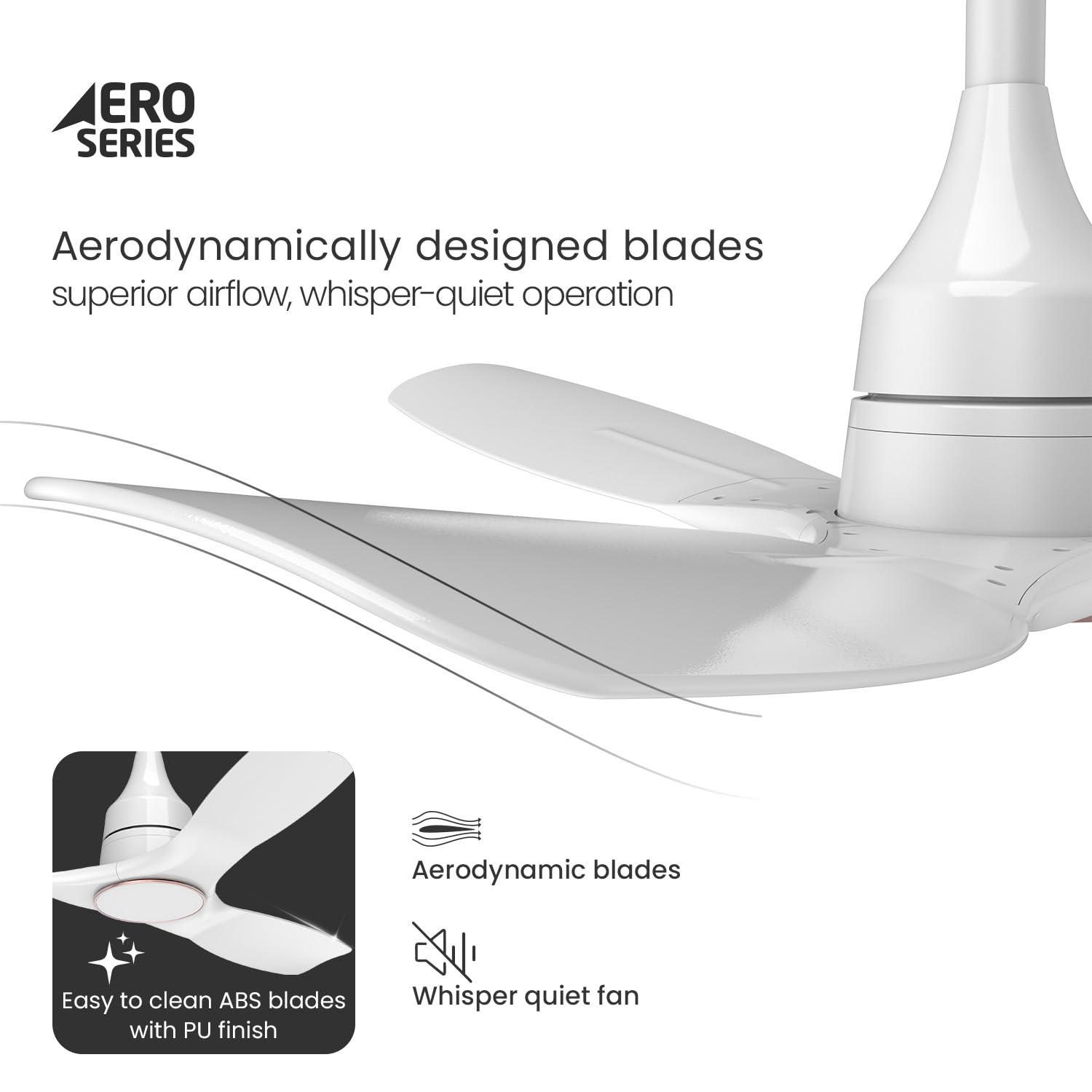 Aerosense BLDC Ceiling Fan  1200mm with Remote (Whit)