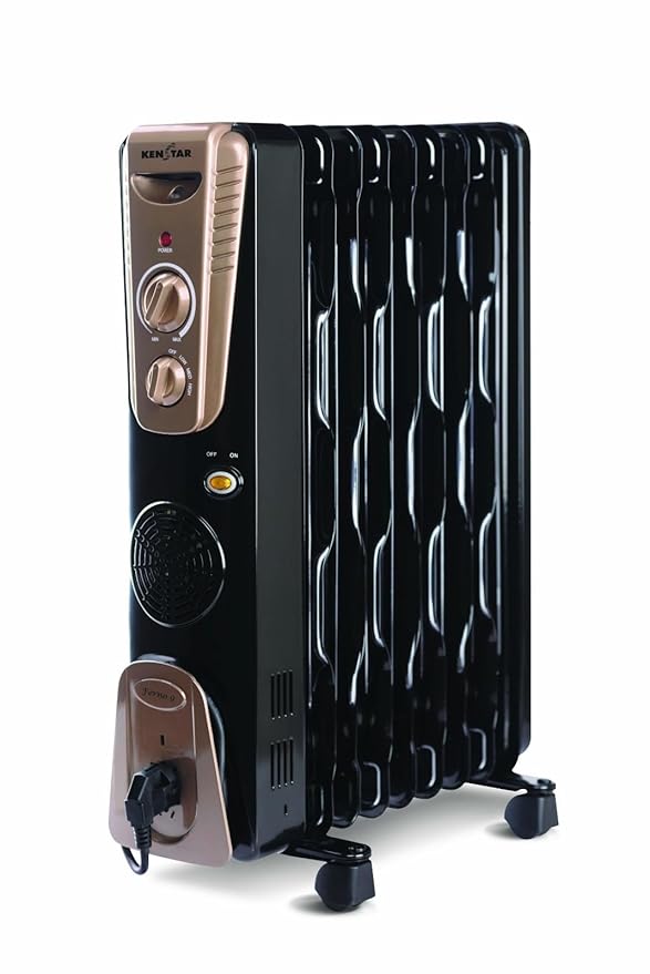 Kenstar FERNO Oil Filled Radiator 11 Fins with PTC Fan Heater 2900 Watts (BLACK GOLD)