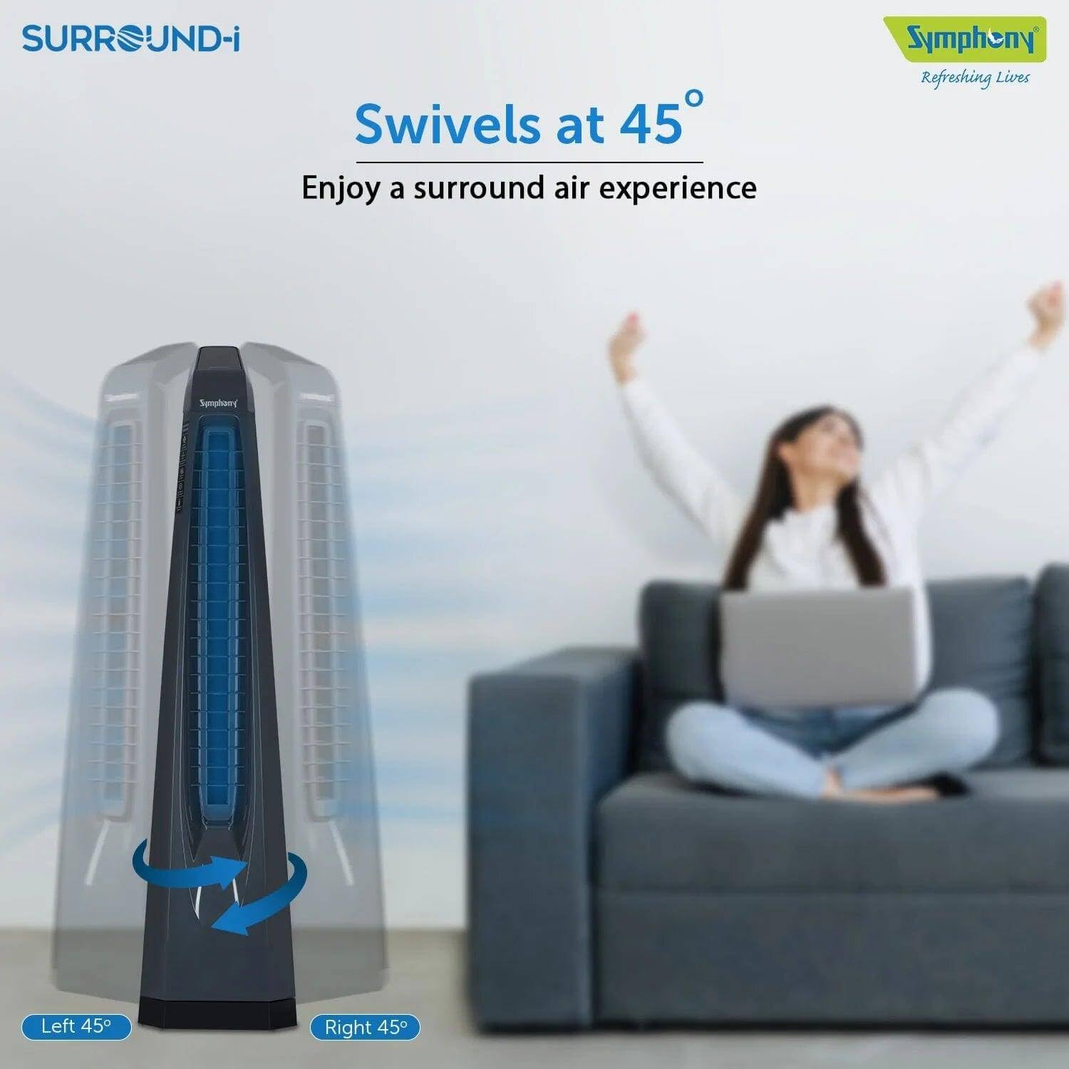 Symphony Surround-i High Speed Bladeless Technology Tower Fan