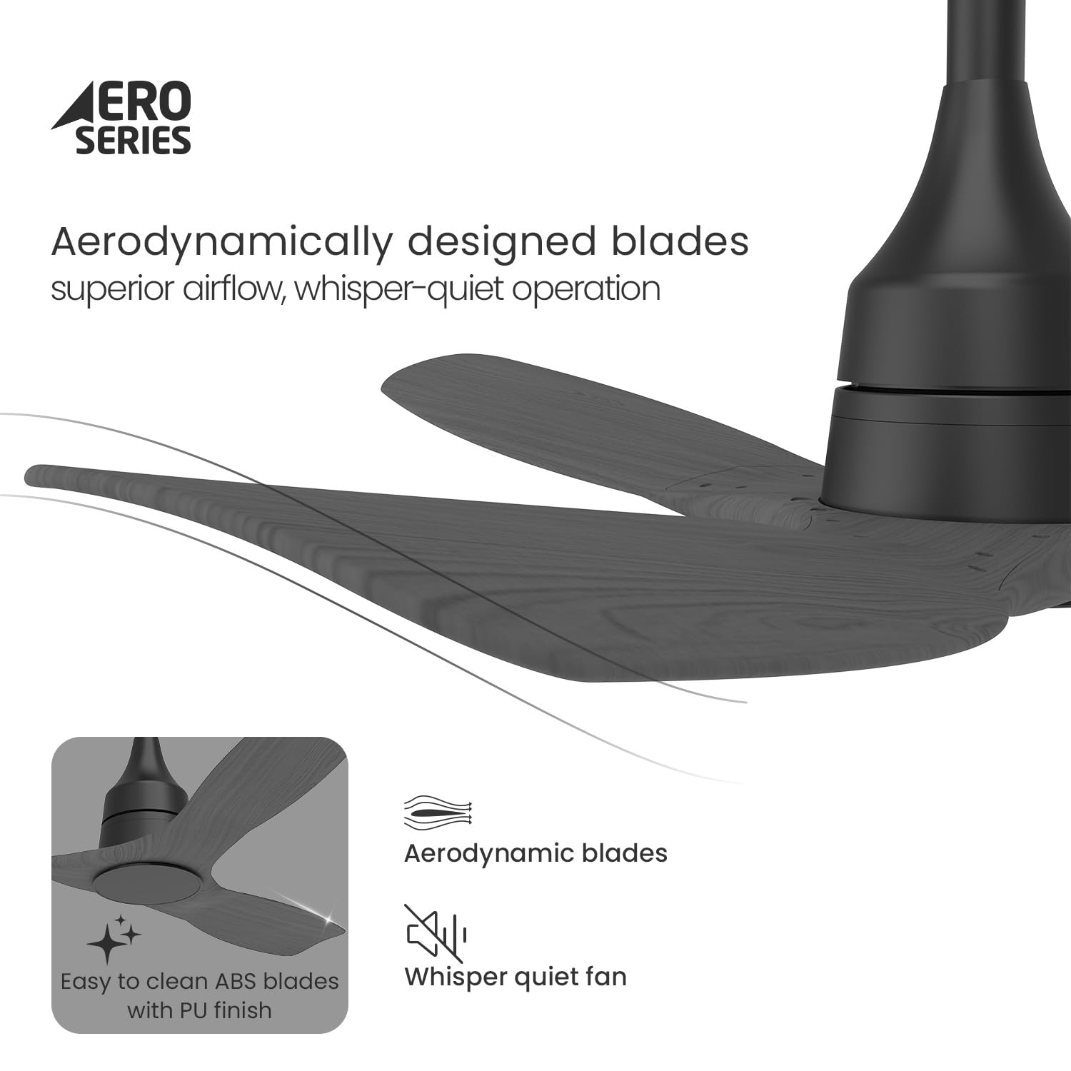 Aerosense BLDC Ceiling Fan  1200mm with Remote (Ash Wood)