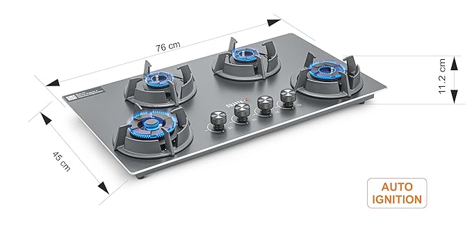 Sujata Osmium Build in Hobs 4 Burner Auto Ignition 5 Years Warranty