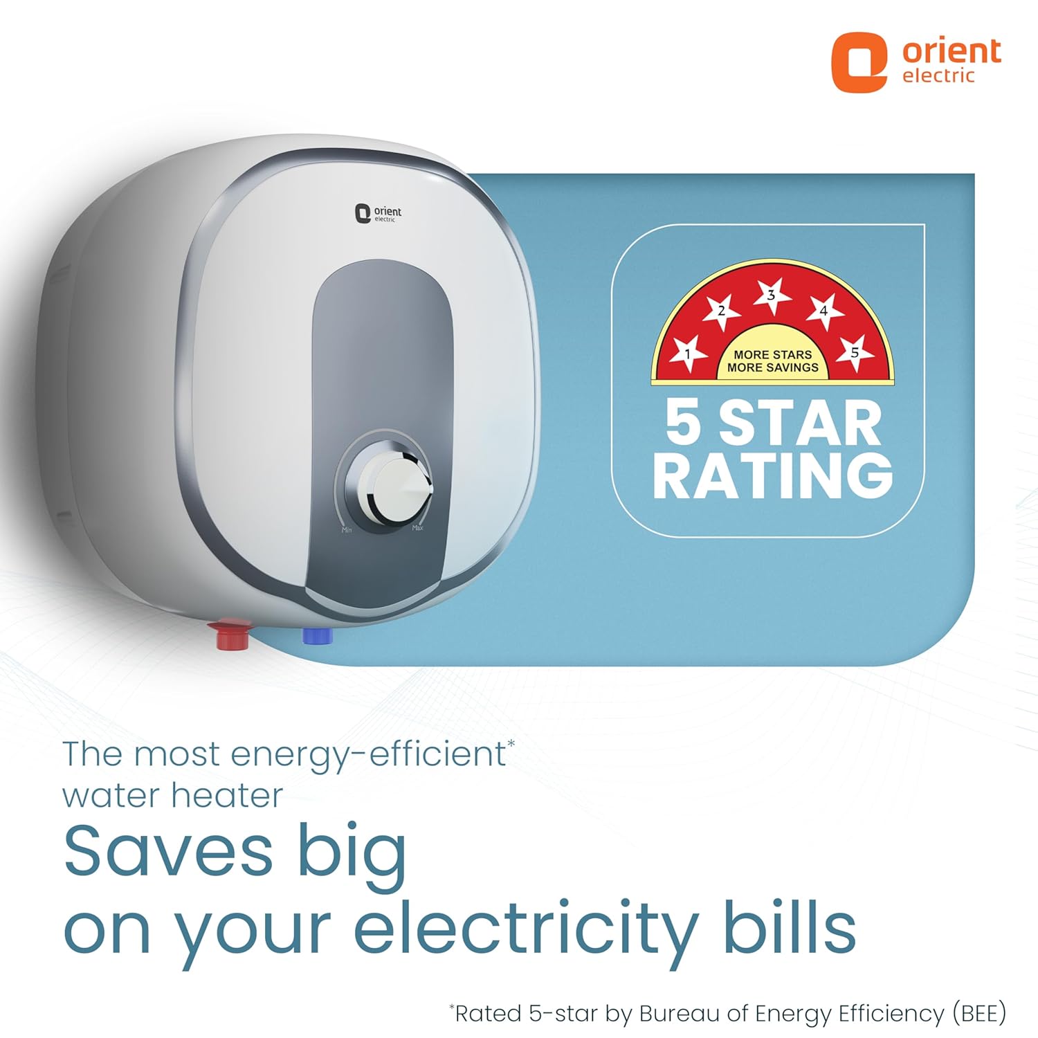 Orient Electric AQUATOR+ | 25L Storage water heater| 5 Ultra-diamond Glassline