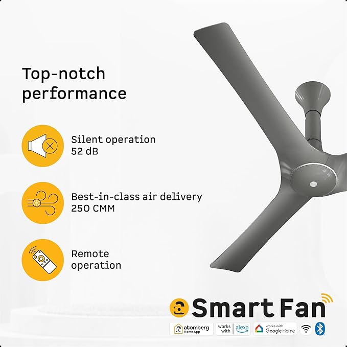 atomberg Aris Gladius Smart 1200mm BLDC Ceiling Fan with IoT & Remote