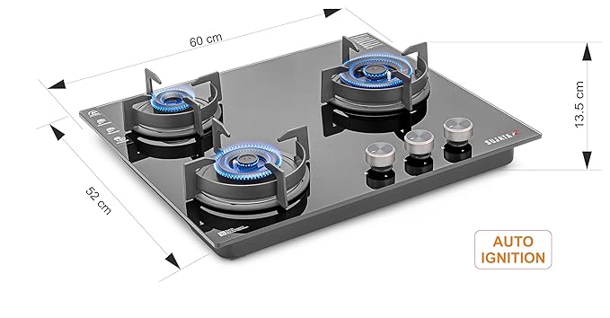 Sujata Indium Build in Hobs 3 Burner Auto Ignition 5 Years Warranty