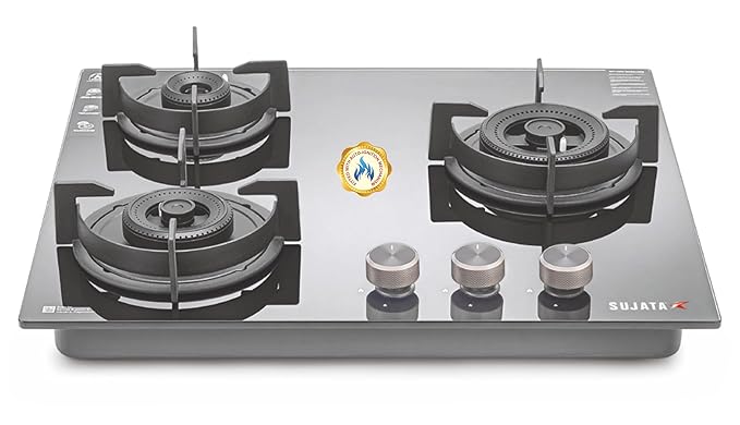 Sujata Indium Build in Hobs 3 Burner Auto Ignition 5 Years Warranty
