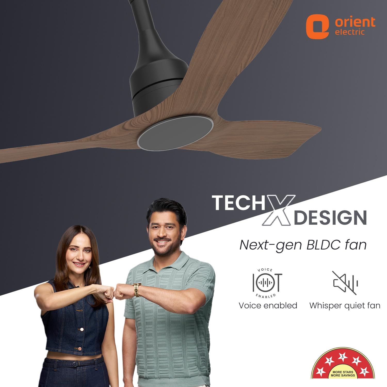 Aerosense BLDC Ceiling Fan  1200mm with Remote (Honeymaple Wood)