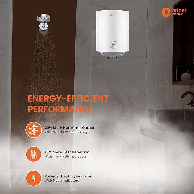 Orient Electric Ecoswift Pro 10L Water Geyser with HPE Technology | Rust Proof