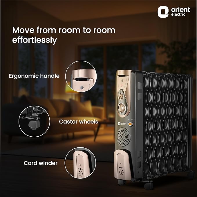 Orient Electric Comforter collection 13 fin oil filled radiator | Advanced S-shaped Fins