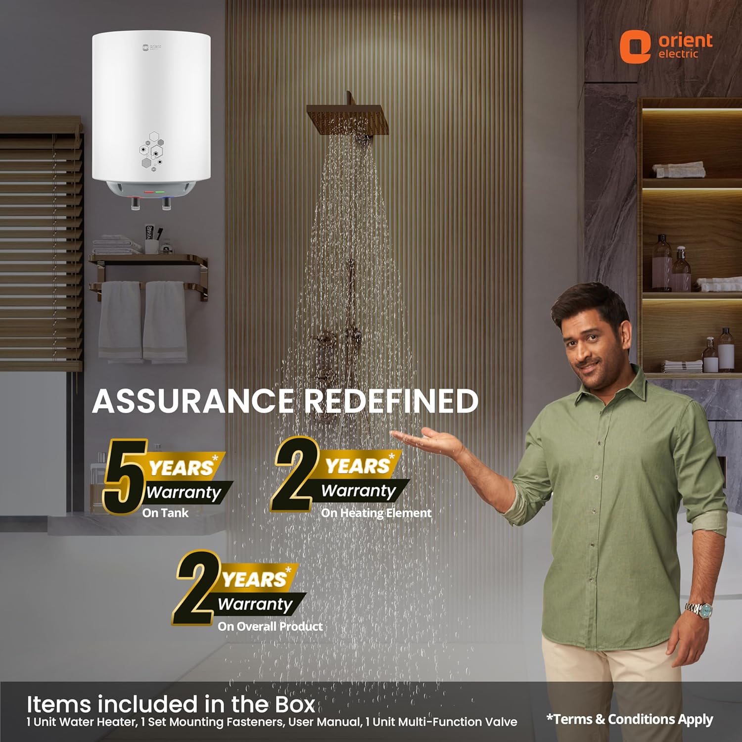 Orient Electric Ecoswift Pro 10L Water Geyser with HPE Technology | Rust Proof