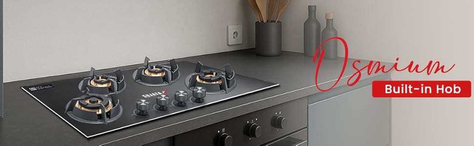 Sujata 3 Burners Built-In Hob Osmium Auto Ignition Chromatic Steel 5 Years Warranty