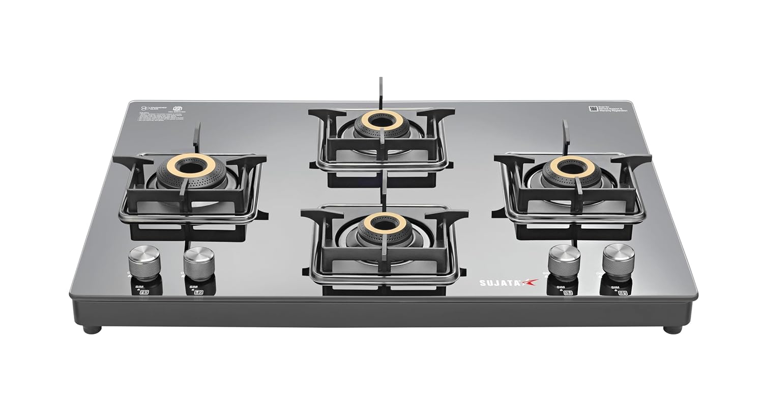 Sujata Cross Glass Cooktop